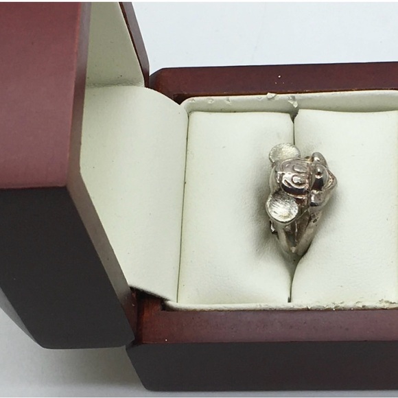 Mickey Mouse Sterling Silver Ring Mickey Mouse Head And Hands Size 6 - Picture 2 of 4